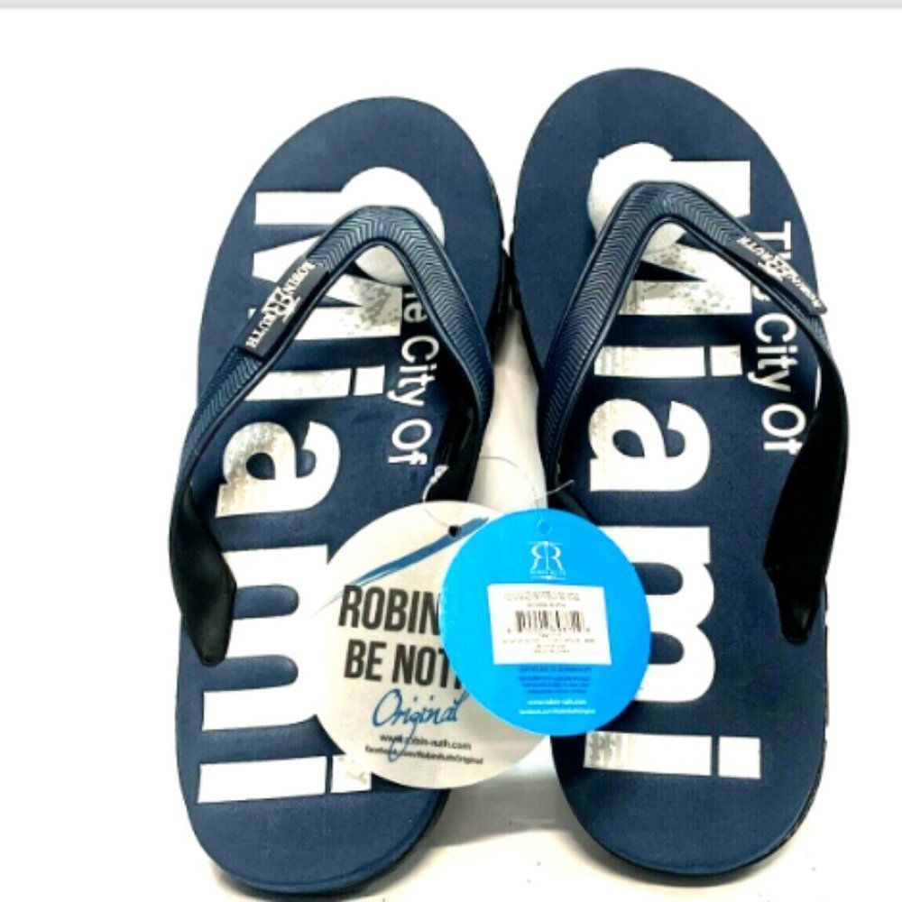 Robin Ruth Miami Mens The City of flip Flop Navy size 8.5 Small